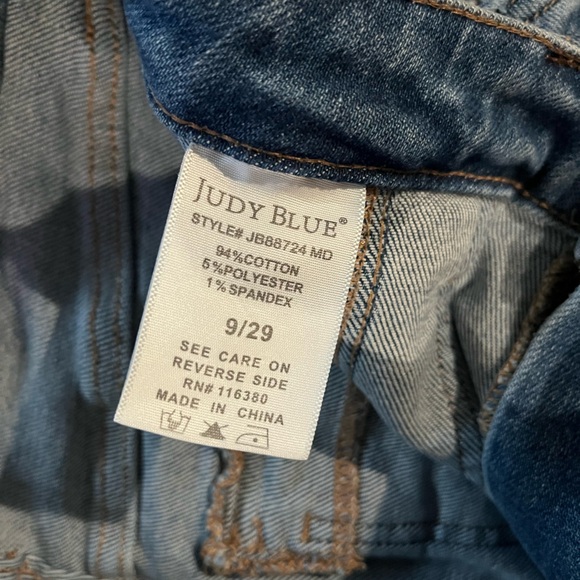 Judy Blue Women's Wide Leg Cargo Jeans - Classic Blue - Picture 6 of 10